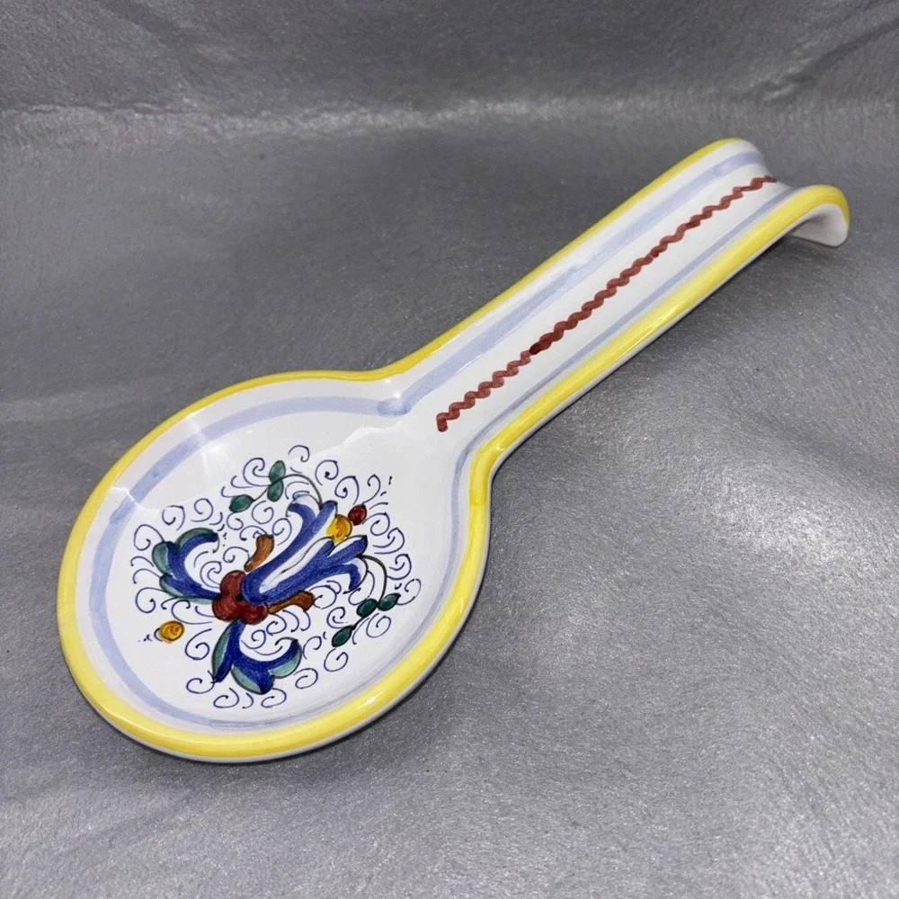 Deruta Arte D'Italia Imports Hand‎ Painted Spoon Rest Made in Italy EUC
